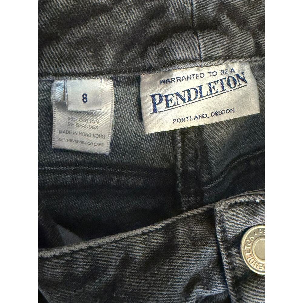 Pendleton Vintage Washed Black Bootcut Jeans 8 | Cotton | Made in Hong Kong - Picture 4 of 10